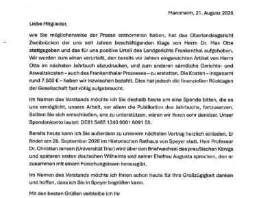 Rundschreiben des Vorstands