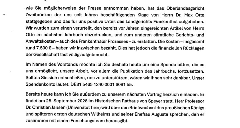 Rundschreiben des Vorstands